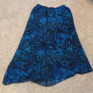Chico's Vibrant Blue Asymmetrical Skirt S/M
